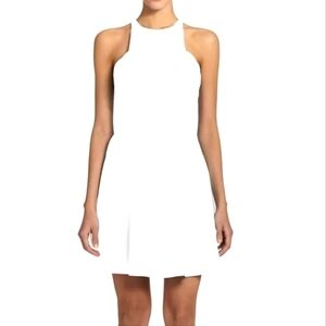 ELIZABETH & JAMES Clarissa Fit and Flare Halter Dress Optic White Mini